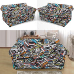 Old Cassette Tape Print Loveseat Slipcover