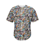 Old Cassette Tape Print Men's Baseball Jersey