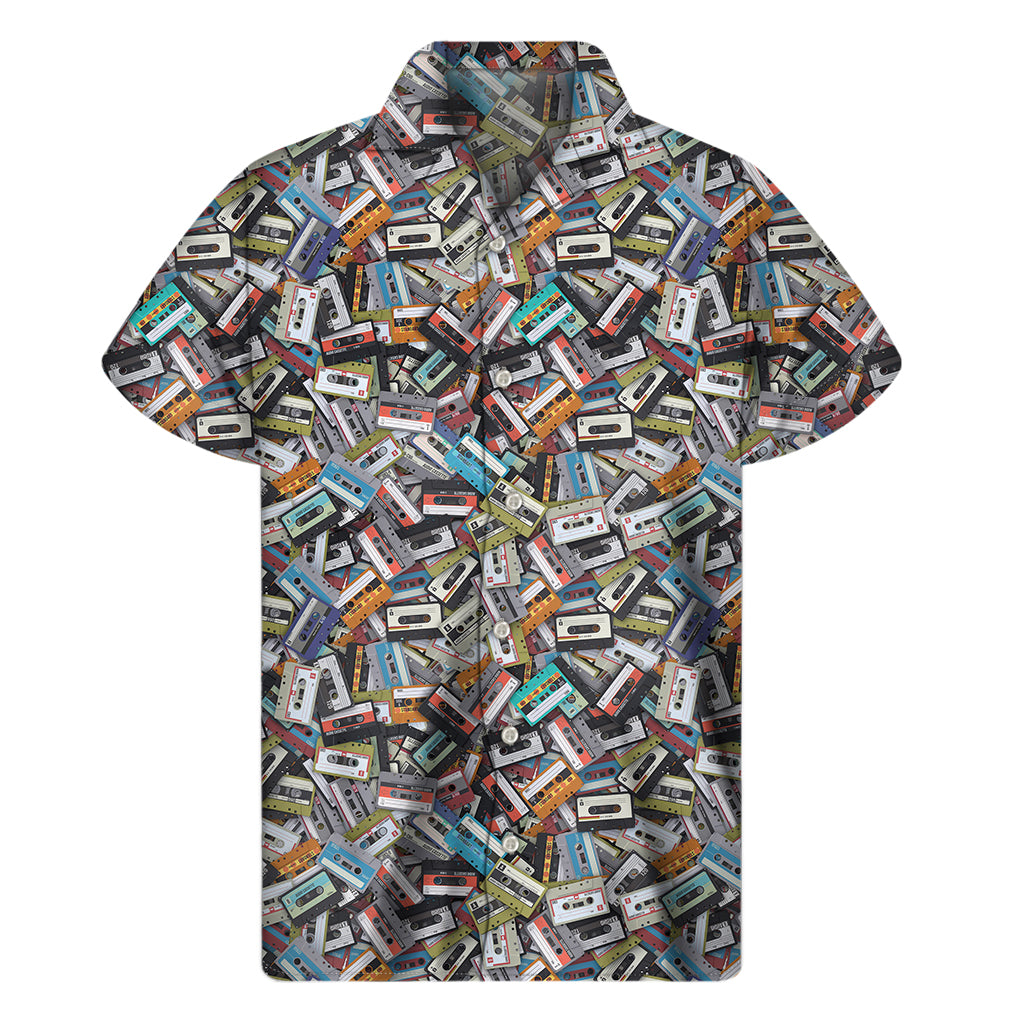 Old Cassette Tape Print Men's Short Sleeve Shirt