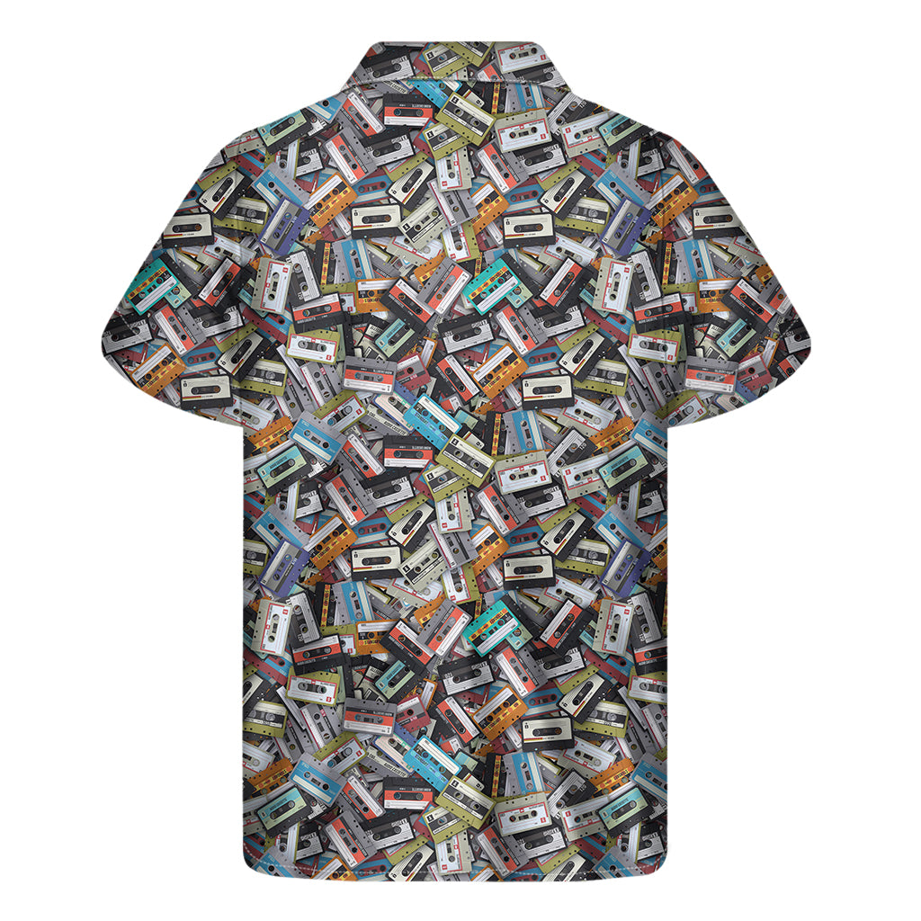 Old Cassette Tape Print Men's Short Sleeve Shirt