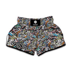 Old Cassette Tape Print Muay Thai Boxing Shorts