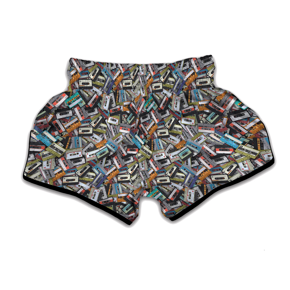 Old Cassette Tape Print Muay Thai Boxing Shorts