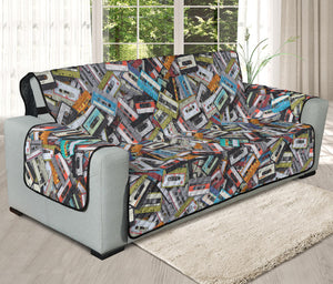 Old Cassette Tape Print Oversized Sofa Protector