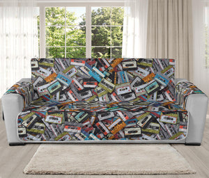 Old Cassette Tape Print Oversized Sofa Protector