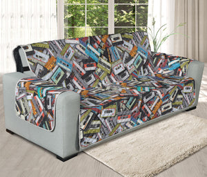 Old Cassette Tape Print Oversized Sofa Protector