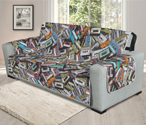 Old Cassette Tape Print Oversized Sofa Protector