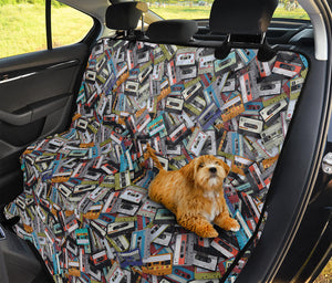 Old Cassette Tape Print Pet Car Back Seat Cover