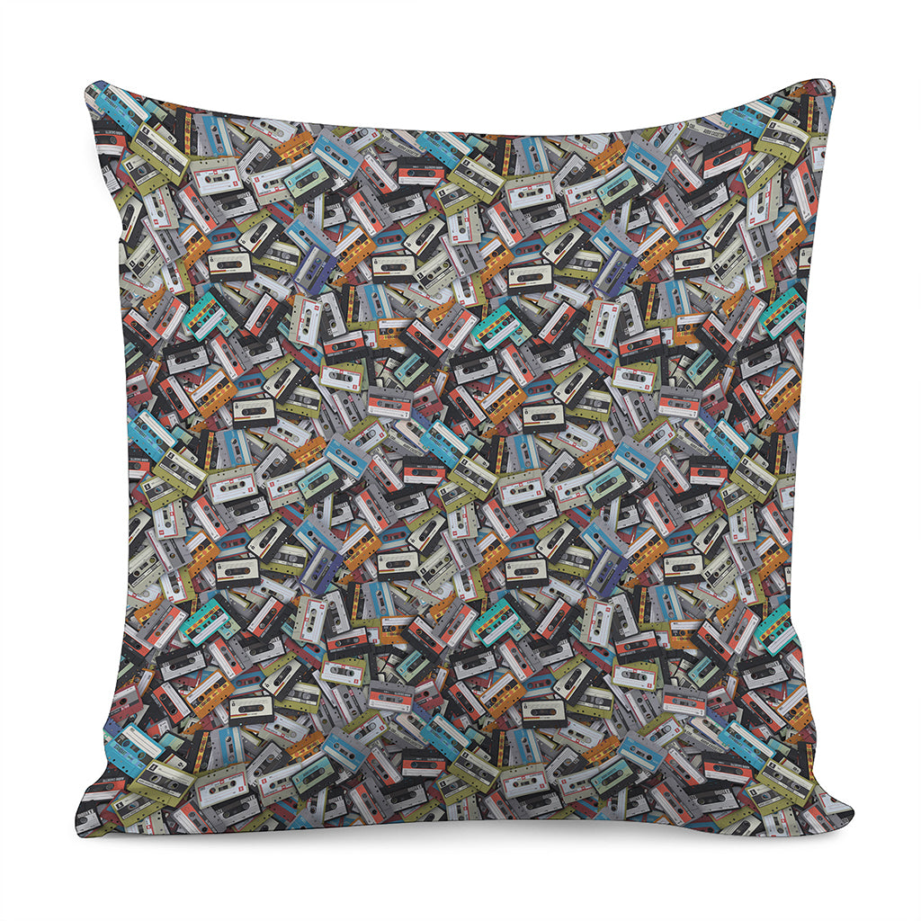 Old Cassette Tape Print Pillow Cover