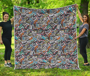 Old Cassette Tape Print Quilt