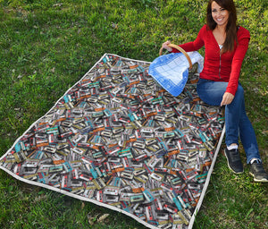 Old Cassette Tape Print Quilt