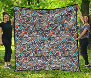 Old Cassette Tape Print Quilt