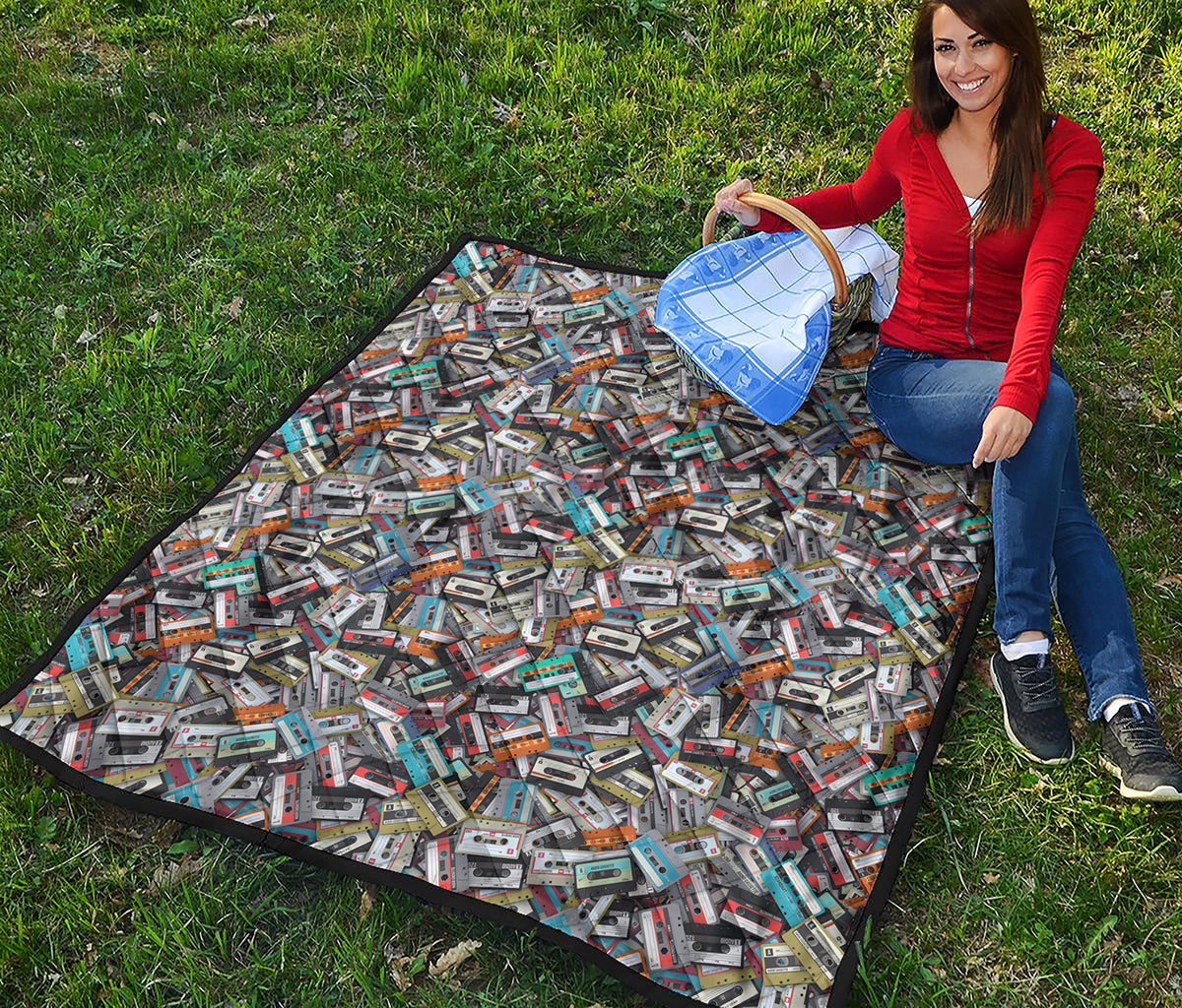 Old Cassette Tape Print Quilt