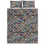 Old Cassette Tape Print Quilt Bed Set