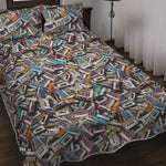 Old Cassette Tape Print Quilt Bed Set