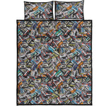 Old Cassette Tape Print Quilt Bed Set