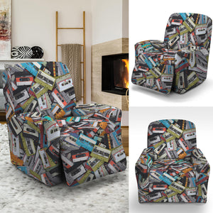 Old Cassette Tape Print Recliner Slipcover