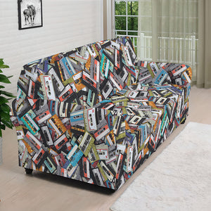 Old Cassette Tape Print Sofa Cover