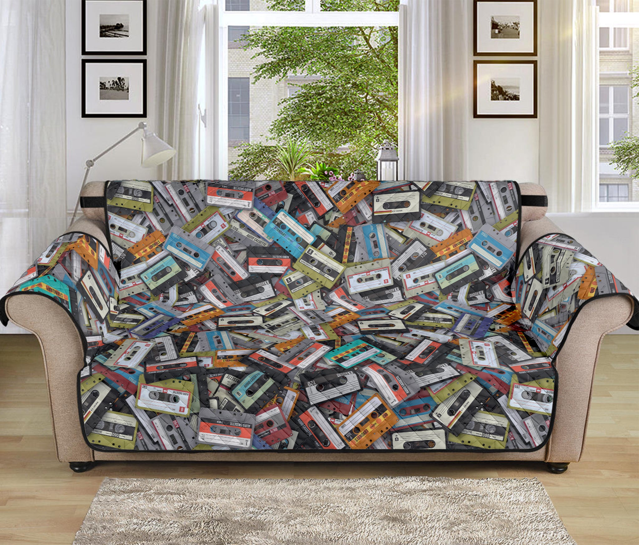 Old Cassette Tape Print Sofa Protector