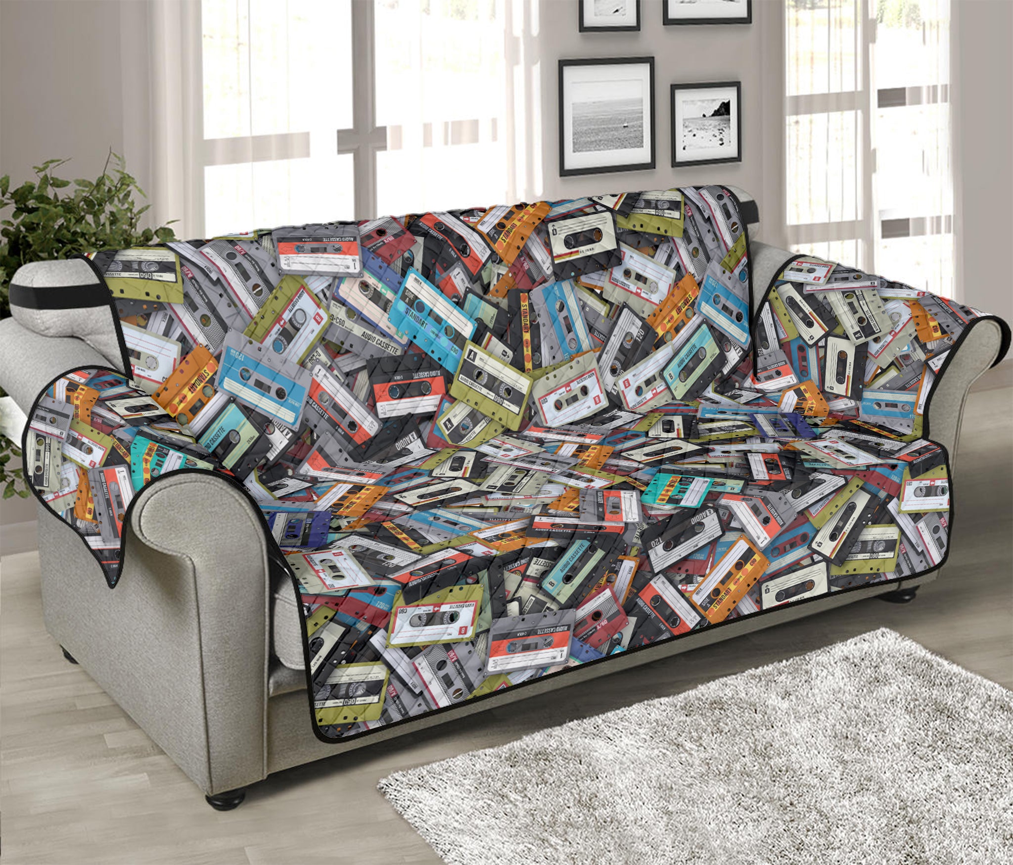 Old Cassette Tape Print Sofa Protector