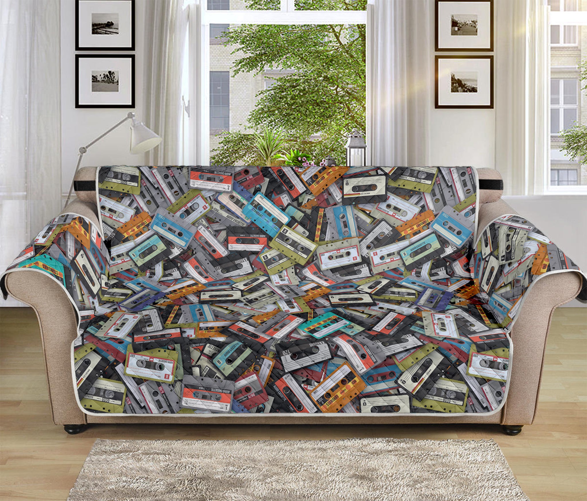 Old Cassette Tape Print Sofa Protector