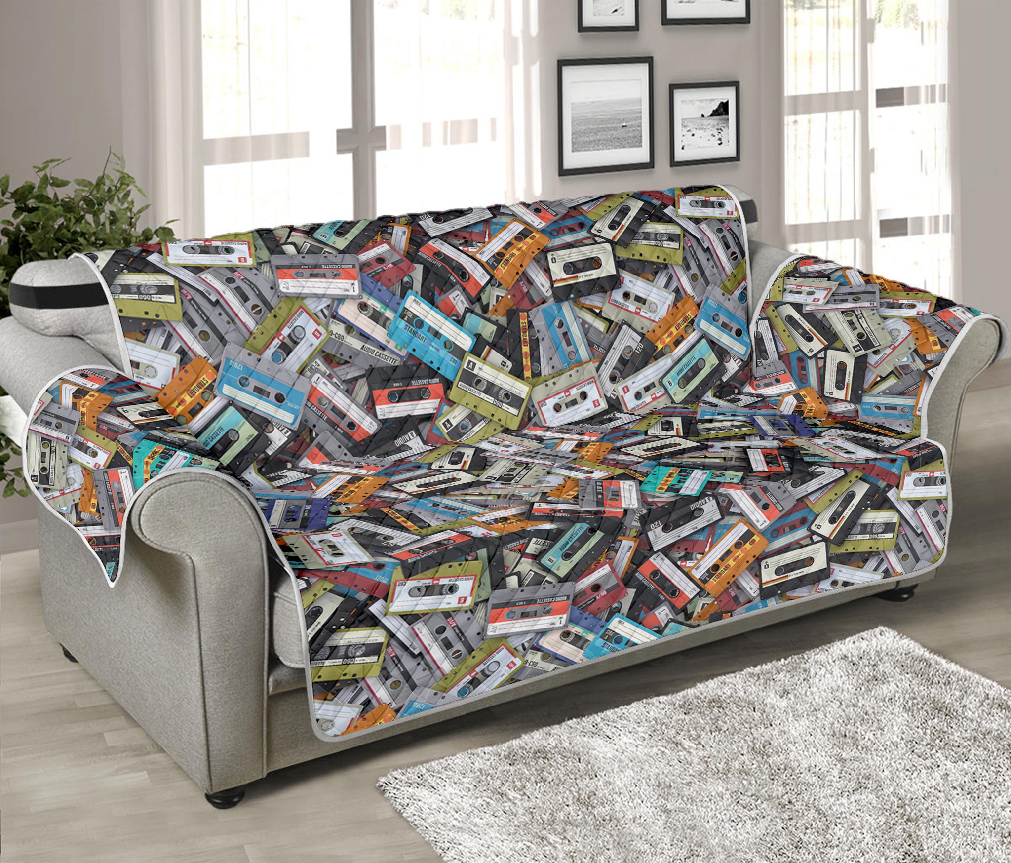 Old Cassette Tape Print Sofa Protector