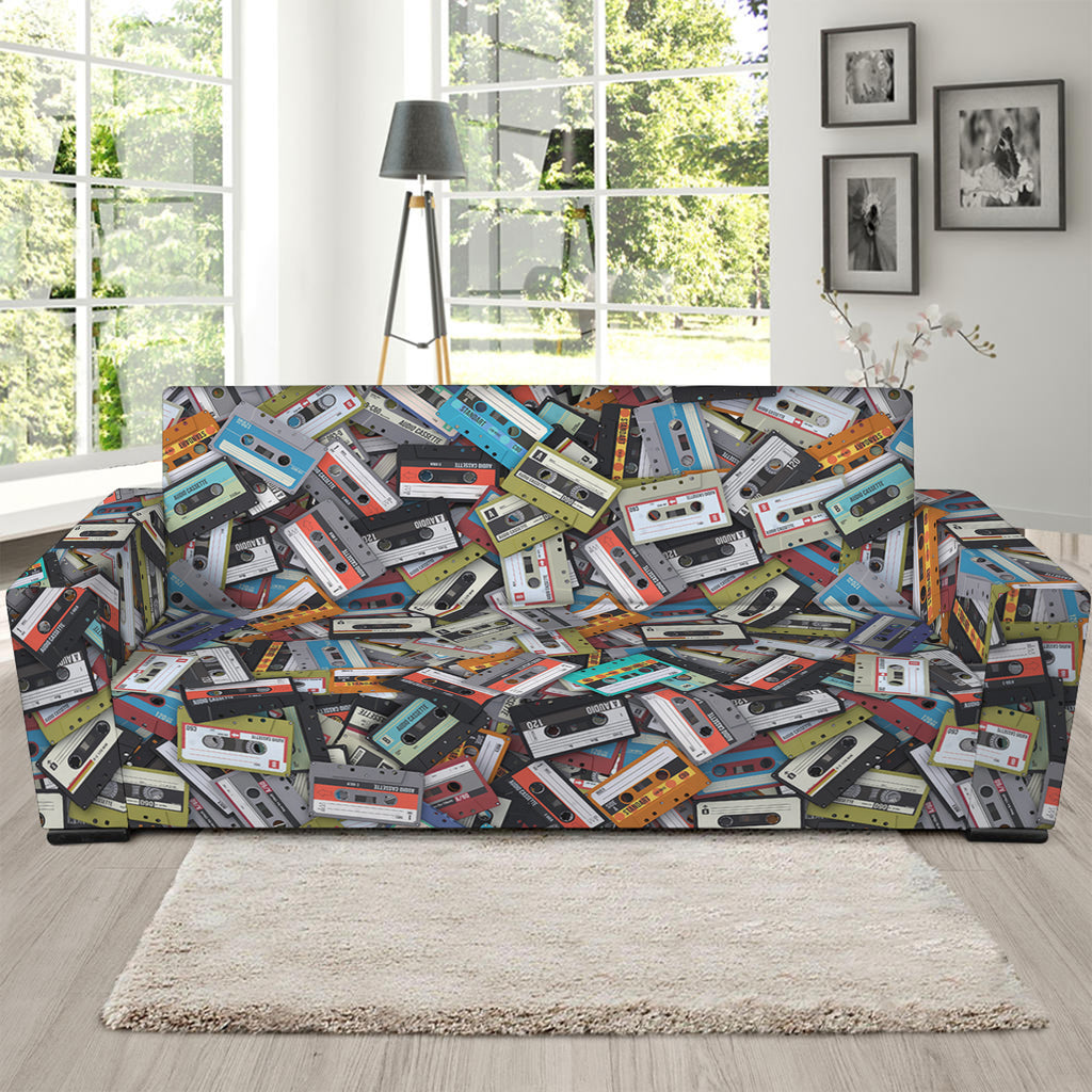 Old Cassette Tape Print Sofa Slipcover