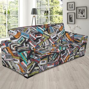 Old Cassette Tape Print Sofa Slipcover