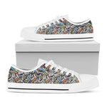 Old Cassette Tape Print White Low Top Shoes