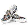 Old Cassette Tape Print White Slip On Shoes