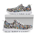 Old Cassette Tape Print White Running Shoes