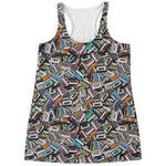 Old Cassette Tape Print Women's Racerback Tank Top