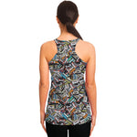 Old Cassette Tape Print Women's Racerback Tank Top