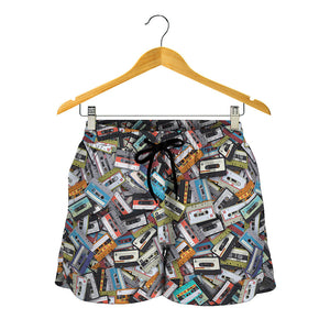 Old Cassette Tape Print Women's Shorts