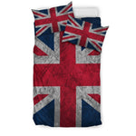 Old Grunge Union Jack British Flag Print Duvet Cover Bedding Set GearFrost