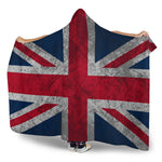 Old Grunge Union Jack British Flag Print Hooded Blanket GearFrost