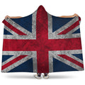 Old Grunge Union Jack British Flag Print Hooded Blanket