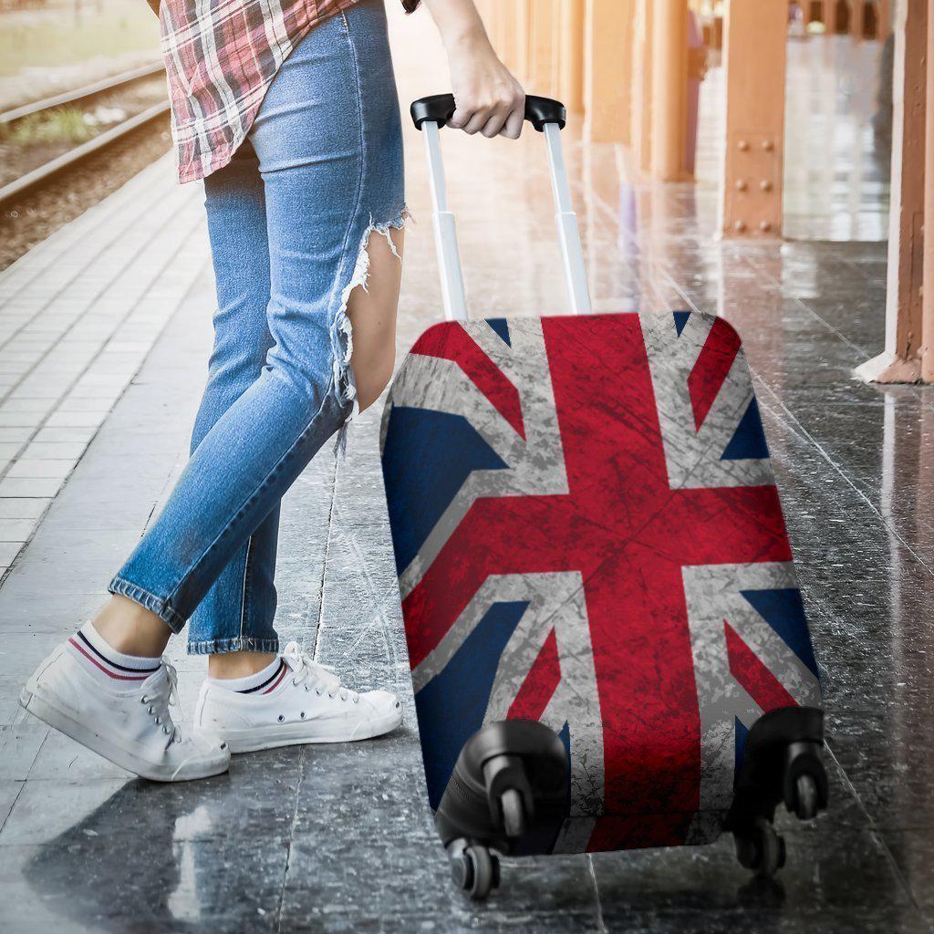 Old Grunge Union Jack British Flag Print Luggage Cover GearFrost