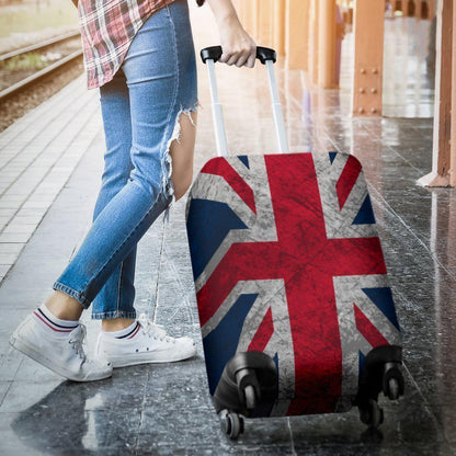 Old Grunge Union Jack British Flag Print Luggage Cover GearFrost