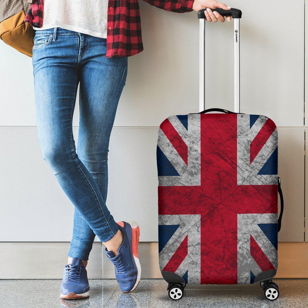 Old Grunge Union Jack British Flag Print Luggage Cover GearFrost
