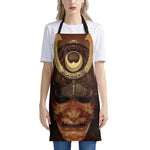Old Japanese Samurai Mask Print Apron