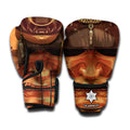 Old Japanese Samurai Mask Print Boxing Gloves