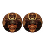 Old Japanese Samurai Mask Print Car Coasters