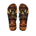 Old Japanese Samurai Mask Print Flip Flops