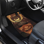 Old Japanese Samurai Mask Print Front and Back Car Floor Mats