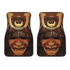 Old Japanese Samurai Mask Print Front Car Floor Mats