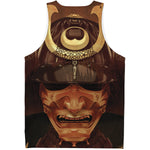 Old Japanese Samurai Mask Print Men's Tank Top