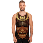 Old Japanese Samurai Mask Print Men's Tank Top