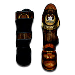 Old Japanese Samurai Mask Print Muay Thai Shin Guard