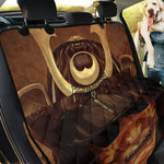 Old Japanese Samurai Mask Print Pet Car Back Seat Cover