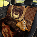 Old Japanese Samurai Mask Print Pet Car Back Seat Cover